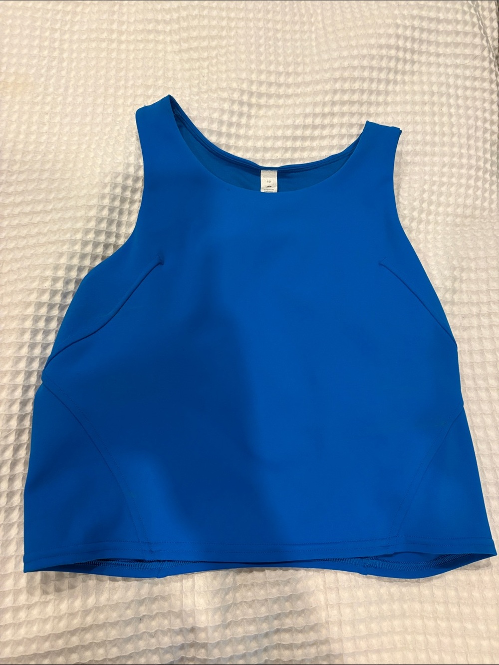 lululemon athletica cobalt blue sleeveless crop tank EUC